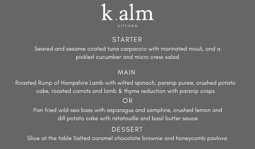 Kalm Kitchen menu